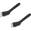 Fackelmann 9319150 - Set di spazzole per barbecue e raschietto, 2 in 1, in acciaio inossidabile, ottone e plastica, lunghezza 22 cm, nero