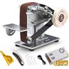 Huanyu 480W Mini levigatrice a nastro elettrica Alta potenza Levigatrice a nastro per legno con disco di pulido de algodón,10pcs nastri di levigatura per alta efficienza lucidatura coltello affilatura