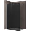 doporro Box Doccia Walk-In 140x200 cm, Parete Doccia Fissa in Vetro Temperato Fumé 8 mm con Barra Stabilizzatrice Regolabile e Profilo Cromato - Bremen01VG