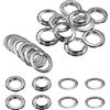 QUARKZMAN 10Set Occhielli per Teloni 25mm 1 Occhiello Strumento Metallici in Ottone con Rondelle per Tende in Tessuti Cinture in Pelle Scarpe Borse Fai Da Te, Argento