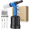 VORXEON Kit Rivettatrice Pneumatica per Rivetti con 500PCS Rivetti Ciechi in Alluminio 3/32, 1/8, 5/32, 3/16, 1/4, Rivettatrice ad Aria Professionale Pressione di Trazione da 1780KGF
