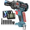 Yanhama Avvitatore A Impulsi 1400 Nm, Kit Avvitatore A Percussione Senza Spazzole Da 1/2 Pollici Compatibile Con La Batteria Makita, 6 Prese, Per Dell'auto, Motocicletta, Camion (Nessuna Batteria)