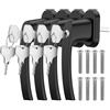 GETLITOOL 2 Paia Maniglia Bloccabile per Finestra con 8 Chiavi per Sicurezza Bambini 4PZ Maniglie per Porte Finestre a Battente con Serratura in Lega di Alluminio Mandrino 35mm - Nero