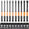 MIGUBIGU 10 Pezzi Inserti Esagonali per Avvitatore Professionali 1/4 100mm, Punte Brugola per Avvitatore con Magnetismo, Punte per Cacciavite Esagonale 5/64 3/32 7/64 1/8 9/64 5/32 3/16 7/32 1/4 5/16
