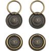 Morobor Confezione da 4 tiratori per armadi in bronzo antico, diametro 45 mm, tiratori vintage in lega di zinco con foro singolo, per bar, armadi da bagno, comodini