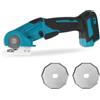 Roadtime Forbici rotanti elettriche senza fili, compatibili con batteria Makita da 18 V (senza batteria), forbici elettriche per tessuti con blocco di sicurezza e 2 lame, profondità di taglio 6 mm per pelle