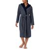 Schiesser Accappatoio donna con cappuccio spugna 110 cm lunghezza cotone fantasia, Navy_181535, S