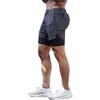 QINFEN YUNDOU Pantaloncini Sportivi da Uomo, 2 in 1 Sport e Allenamento Fitness Shorts Jogging Rapida con Tasca per Jogging Tennis Fitness Allenamento Sport (Grigio Scuro,L)