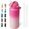 BJPKPK Bottiglia d'acqua con coperchio della cannuccia, thermos in acciaio inox per sport, viaggi, senza BPA, a prova di perdite, thermos, tazze, bottiglie, bicchieri,