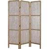 DRW Paravento a 3 Foglie in Rattan Naturale, Marrone, 135 x 2 x 180 cm