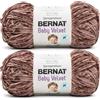 Bernat Baby Velvet BB Chocolate Yarn - Confezione da 2 pezzi da 300 g - 100% poliestere - #4 pettinato (medio) - 400 metri - per maglia/uncinetto