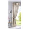 Gardinenbox Cationic Jena 2019037 - Tenda con passanti nascosti, 250 x 140 cm (altezza x larghezza), effetto lino, con fermatenda, colore: sabbia