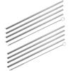 Fackelmann 9911050 - Set di 8 cannucce in acciaio inox, con 2 borchie, cannucce riutilizzabili, cannucce e spilli per la pulizia, in acciaio inox, nylon, argento, 24 cm