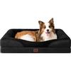 EHEYCIGA Memory Foam Cuccia Cane Interno Taglia Grande, Impermeabile Divano per Cani Sfoderabile e Lavabile, Letto per Cani con 4 Bordi Rialzati, Nero, 91x68x17.5cm