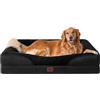EHEYCIGA Memory Foam Cuccia Cane Interno Taglia Grande, Impermeabile Divano per Cani Sfoderabile e Lavabile, Letto per Cani con 4 Bordi Rialzati, Nero, 106.5x76x18.5cm