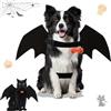 ISparbox Costume Animali Halloween, Halloween Ali Domestici, Nero Costume da Pipistrello per Cane Gatto, Regolabili Costumi Gatto Hallowen con Campana di Zucca per Cosplay Feste