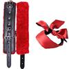 BDSMJOY manette letto sessuale con benda erotica, set di restrizioni bondage, giocattolo sessuale da 18 per coppie estreme, manette peluche, manette erotiche, giocattolo BDSM duro