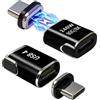 IVIVTOR Adattatore Magnetico USB-C - 2 PACK Spinotto Magnetico Tipo C 240W 24 Pin con Velocità di Trasferimento 80 Gbps, Compatibile per iPhone 15/16/17 Pro/Max, iPad, MacBook, Galaxy S24 S23 - Nero