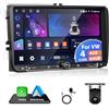 Motorsi 4GB RAM + 64GB ROM Carplay Autoradio per VW Golf 5/Tiguan/Touran/Passat/Polo/Skoda/Caddy/Seat con Wireless Android Auto Touchscreen da 9 pollici GPS/WiFi/FM/RDS/SWC/Canbus/BT/EQ+AHD Camera