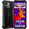 Blackview BV8900 4G Rugged Smartphone Termocamera, 16GB+256GB Telefono Robusto, 64MP+16MP, 10000mAh, 6.5 FHD+ 2.4K Schermo,Android 13 Cellulari Resistente IP68/IP69K, NFC/OTG/GPS/FM, Nero