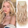 Samtress Extension per capelli da donna, 40,6 cm, con clip, 4 pezzi, capelli lunghi ondulati e ricci, biondi misti, biondi, castani, capelli sintetici spessi (#86613)