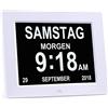 SENXINGYAN Orologio Calendario Digitale Sveglia, 8 LCD Oscuramento Automatico con Ora, Data, Anno Mese Giorno Non-Abbreviazione Orologio Completo per Perdita Di Memoria Anziani Demenza Alzheimer