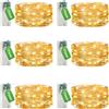 AdalyRoma 6 confezioni luci LED mini con timer 3 metri 30 LED micro filo di rame alimentazione a batteria per interni decorazione per festa giardino Natale matrimonio albero camera bianco caldo