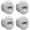 LIGHTWORLD24 Welt der Lichter LIGHTWORLD24 Luce LED per Scale in Alluminio Bianco 230V 2W, Lampada da Parete da Incasso IP65, 4000K, Set da 4 Pezzi