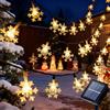 Qoosea Solare Luci Stringa Esterno, 7M 50 LED Fiocco di Neve Catena Luminosa 8 Modalità Impermeabile, Solari Luci Fatate per Natale, Halloween, Matrimoni, Giardino, Feste, Decorazione