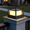 ACMHNC Lampada Solare da Esterno, Luce Solare Pilastro Giardino,Lampione Solari da Esterno Ip65, 3000K, Alluminio, 4400 mAh, 10-16 Ore, Per Colonna Cancello Patio Villa, Nero
