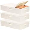 YheenLf 3 Pezzi Contenitore Sottoletto, Contenitori per Armadio Salvaspazio, Organizzatore Scarpe, Scatole per Lenzuola, Trapunte, Beige, 60×30×15cm