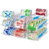 BingoHive Organizer per lattine per dispensa Organizzatore impilabile a 3 ripiani Organizzatore per bibite da dispensa per frigorifero, 36 scomparti, con ruote automatiche, trasparente