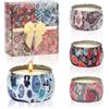 Ouxayapl Candele Profumate Set Regalo, 4 Candele Soia Naturale con 4 Profumi per Aromaterapia, Regalo per Donna Mama Fidanzata, Compleanno Anniversario Natale San Valentino Festa Mamma Decorazione (C)
