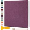 Semfalbuums Album Fotografico Autoadesivo 28x27 CM in Lino Album Portafoto Personalizzabile Scrapbook Photo Album Fotolibro Ricordi Nascita Matrimonio Journal Travel Guest Book, 60 Pagine Viola