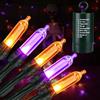 Joomer Halloween Decorazioni, 10M 100 LED Arancia Viola Catena Luminosa Esterno Impermeabile Luci led a Batteria 8 modalità con Funzione di Timer, Luci Halloween per Giardino, Partito, Interno