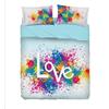 Bassetti completo letto IMAGE copriletto lenzuolo serie stampa in digitale alta definizione animali natura paesaggi balza applicata 100% cotone - Made in ITALY (COLOR LOVE, MATRIMONIALE)