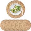 XIMISISE 6 Pezzi Tovagliette Rotonde in Rattan, Sottopiatti Vimini Rattan, Tovagliette Intrecciato Naturale per Tavolo da Pranzo (35 cm)