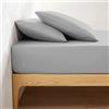 L'Emporio Casa Lenzuolo con Angoli King Size, 160 x 200 x 25-30 cm, 100% Cotone Soffice, per Materassi Alti, (Grigio)