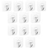 PaiLeWei Gancio Adesivo - 12 pezzi Autoadesivi Ganci Adesivi Trasparenti 5 kg (max), per Bagno, Cucina, Soffitto, Appendere, Parete, Porta, Accappatoi, Portasciugamani (12 Pezzi)
