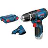 Bosch Professional 12V System Trapano-Avvitatore con Percussione a Batteria Gsb 12V-15, Include Custodia a Fondina, Batterie e Caricabatteria Non Include, in L-Boxx
