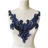 wtbv.n Applique in pizzo con strass fatti a mano, perline da cucire a mano, toppe per scollatura per abiti e accessori (blu scuro)