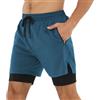 Danfiki Pantaloncini Palestra Uomo Running Corsa Gym Shorts 2 in 1 Asciugatura Rapida Sportivo