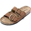 JOMIX Ciabatte Uomo Estive Cuoio Sandali Mare con Fibbia Pantofole Pelle Casa Spiaggia Comode SU8042-S8 (Marrone, 44)
