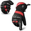SNOW DEER Guanti da moto riscaldati per uomo e donna, con cavo per moto e batteria da 3000 mAh, impermeabili, 3 livelli di calore, ricaricabili, invernali, compatibili con touchscreen