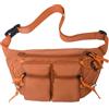 QKUDS Marsupio Uomo Donna Impermeabile Marsupio Sportivo con 4 Tasche, Marsupio Lavoro Grande, Marsupio Trekking con Cintura Regolabile e Fibbia per Sportivo Corsa Ciclismo Escursione Campeggio (Arancione)