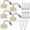 HUAZIZ 5 Pezzi LED Luce Risparmio Energetico, 5050 24 SMD Pannello Led Luce Della Cupola Auto Lettura Lampada Interna Auto DC 12V Con T10/BA9S/Festone Adattatori