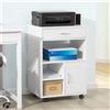 SoBuy FBT106-W tavolo stampante con cassetto e porta file armadio contenitore in rotolo con scomparti carrello da ufficio carrello laterale contenitore da ufficio