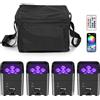 U'King 4PCS 6x18W 6IN1 RGBAW + UV Par Light con borsa DMX Telecomando WiFi Par Light Wireless LED Stage Light per DJ Bar Party