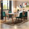 UrbanLuxe Sedie da pranzo (set da 4), struttura in metallo, sedie imbottite con schienale, Sedie da cucina, Velluto, Verde - green