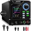 RUZIZAO Alimentatore da Banco Programmabile 60V 5A, Alimentatore da Laboratorio con Memoria/OUTPUT/Encoder, Alimentatore Regolabile Variabile con Software, Pulsante di Blocco e Porta di Ricarica USB
